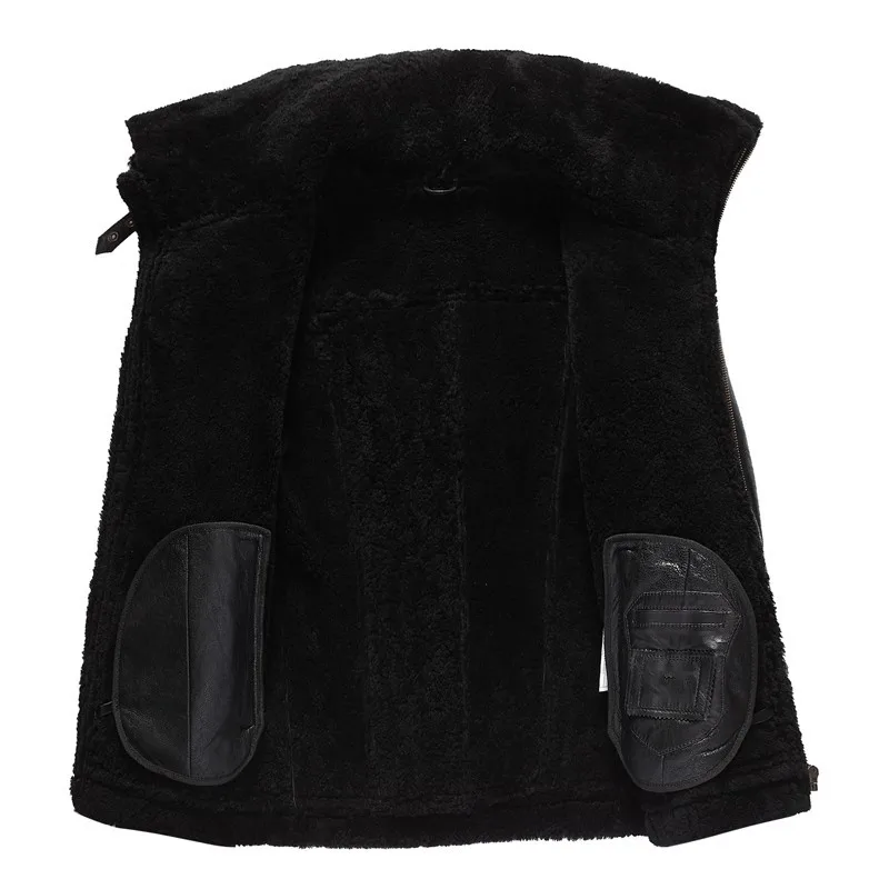 Итальянская роскошная мужская зимняя меховая куртка из овчины 6XL, байкерская куртка из натуральной овчины, Толстая теплая меховая подкладка, военная куртка