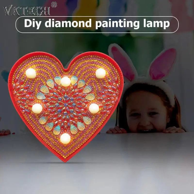 

DIY LED Diamond Painting Lamp Mandara Embroidery Full Special Shaped Drill Light Diamond Painting Cross Stitch Led Night Light