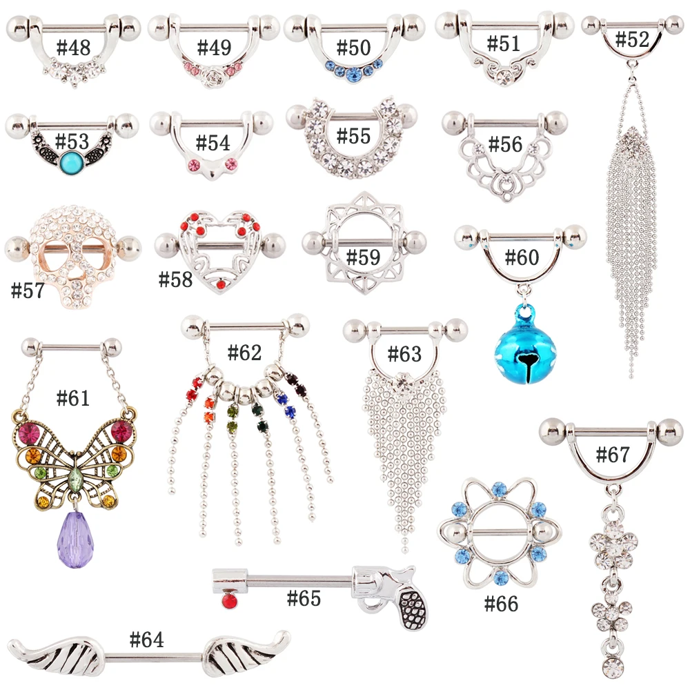 10 PAIRS a lot nipple rings mixed style body piercing mix items body jewelry stainless steel