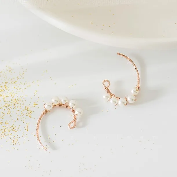 

JC 2019 New Product Free Shipping S925 Sterling Silver Women Jewelry Trend Style Rose Gold Fairy Cute Pearl Stud Earring