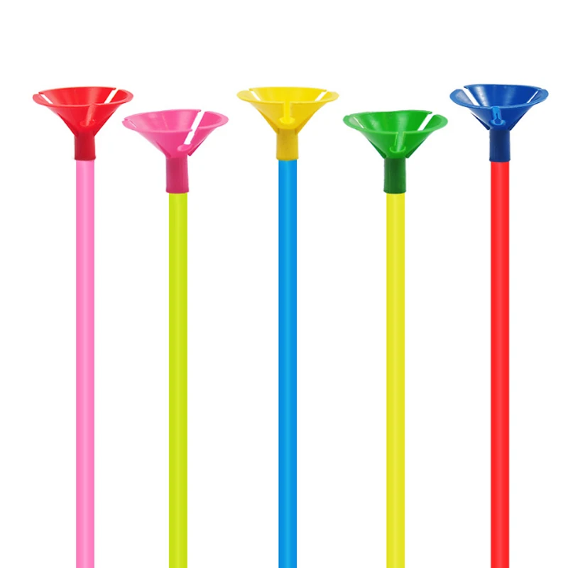 40CM PVC Balloon Holders Balloon Sticks Mixed color for Wedding DIY Party Decoration with Cups White Festival Supplies 10PCS/Set