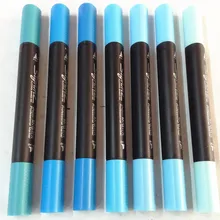 37 различных синий тон художественный дизайн промышленный дизайн костюм дизайн Эскиз маркер двойной наконечник художественные маркеры