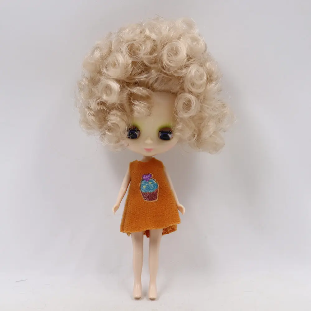 mini doll Ледяной обнаженный мини Blyth кукла афро стиль волос много видов цветов волос, одежда случайный BJD - Цвет: mini doll