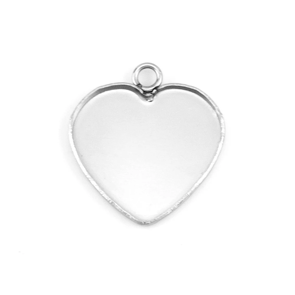 

Подвеска «поднос» в форме сердца, детали для изготовления ювелирных изделий из нержавеющей стали, полированный лоток высокого качества, 50 шт.