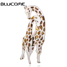 Blucome, модная Милая коричневая брошь в виде жирафа, семейная форма, эмалированные броши, булавка для детей, шарф, пальто, воротник и сумка, аксессуары