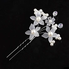 Luxury pearl crystal flower hair hair comb gold and silver hair fork bride headdress ladys hair jewelry wedding jeweler FS-015