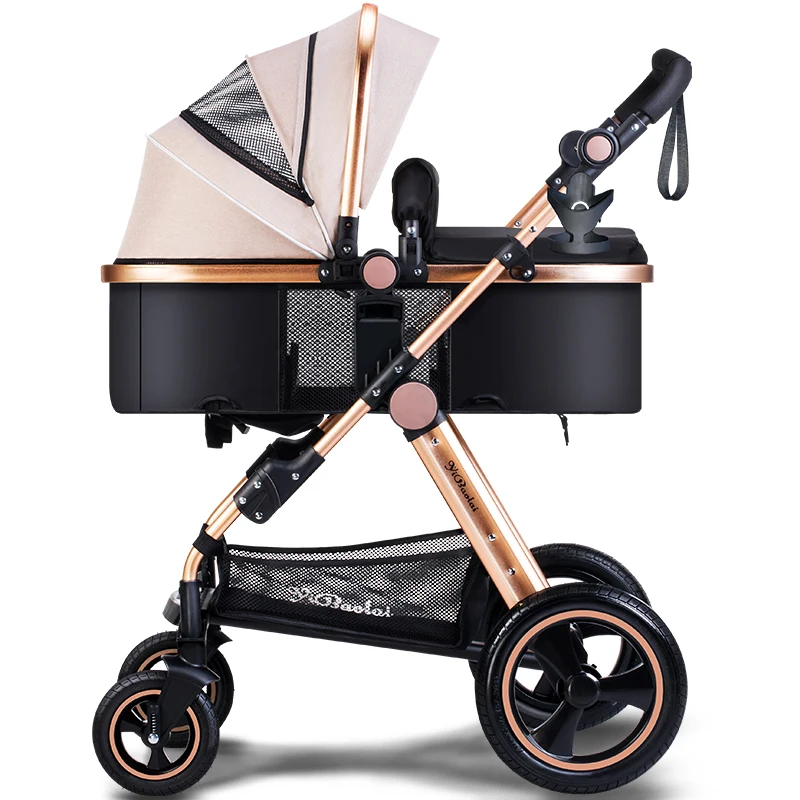 

Baby Stroller 2 In 1 High landscape Foldable Aluminium kids child Baby Carriage Push Car Poussette Buggy Stroller