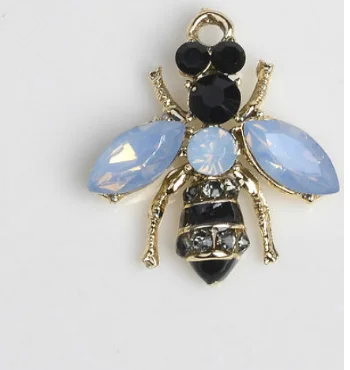 

22pcs Exquisite bee Rhinestone embellishment enamel charms pendants 24*21mm bracelet necklace earrings craft Component DIY