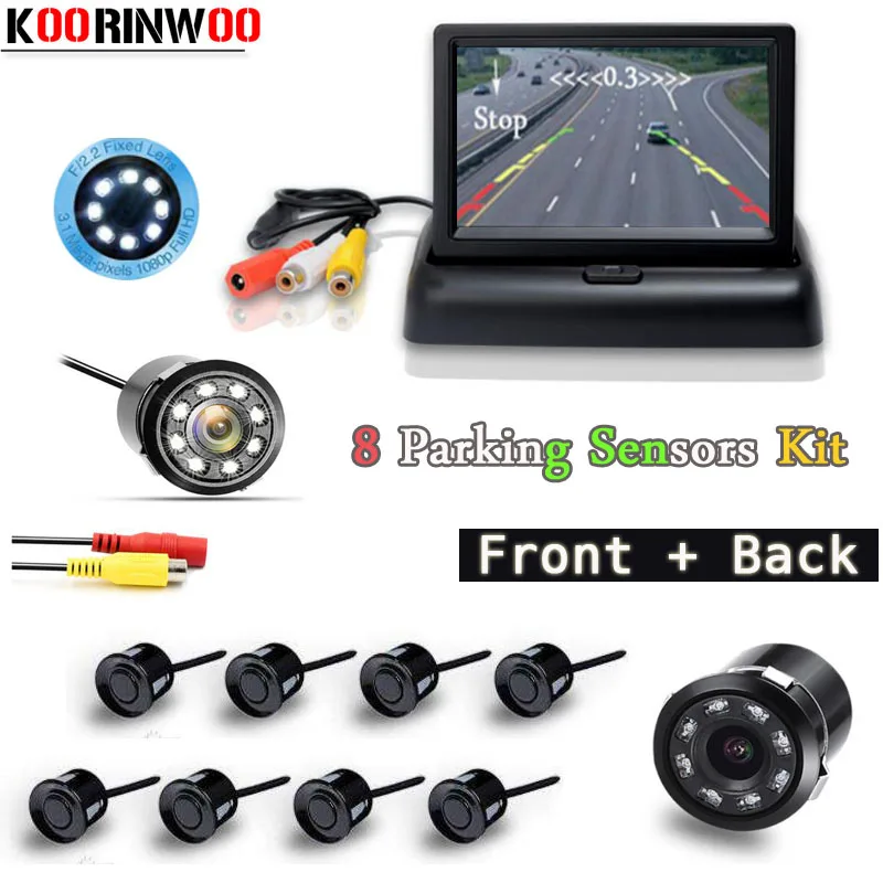 Koorinwoo Auto Video Parktronic 12v Car Parking Sensors 8 Radars Car
