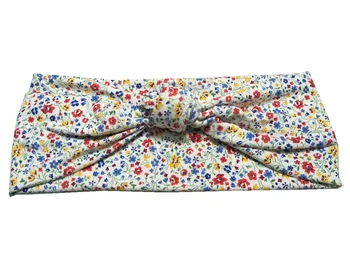 

J17396 2017Newest set good stretch 100% cotton fashion floral print knot headband colors floral head band hats for women