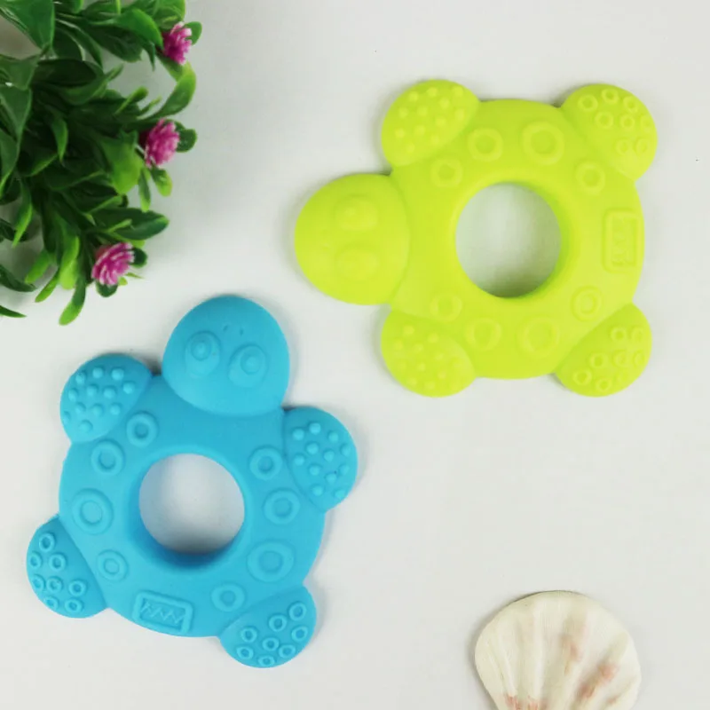 NEW Baby Teethers Children Silicone Toy kids Rattles child Animal Turtle Teether Silicone Training Toddler infant lovely cute 