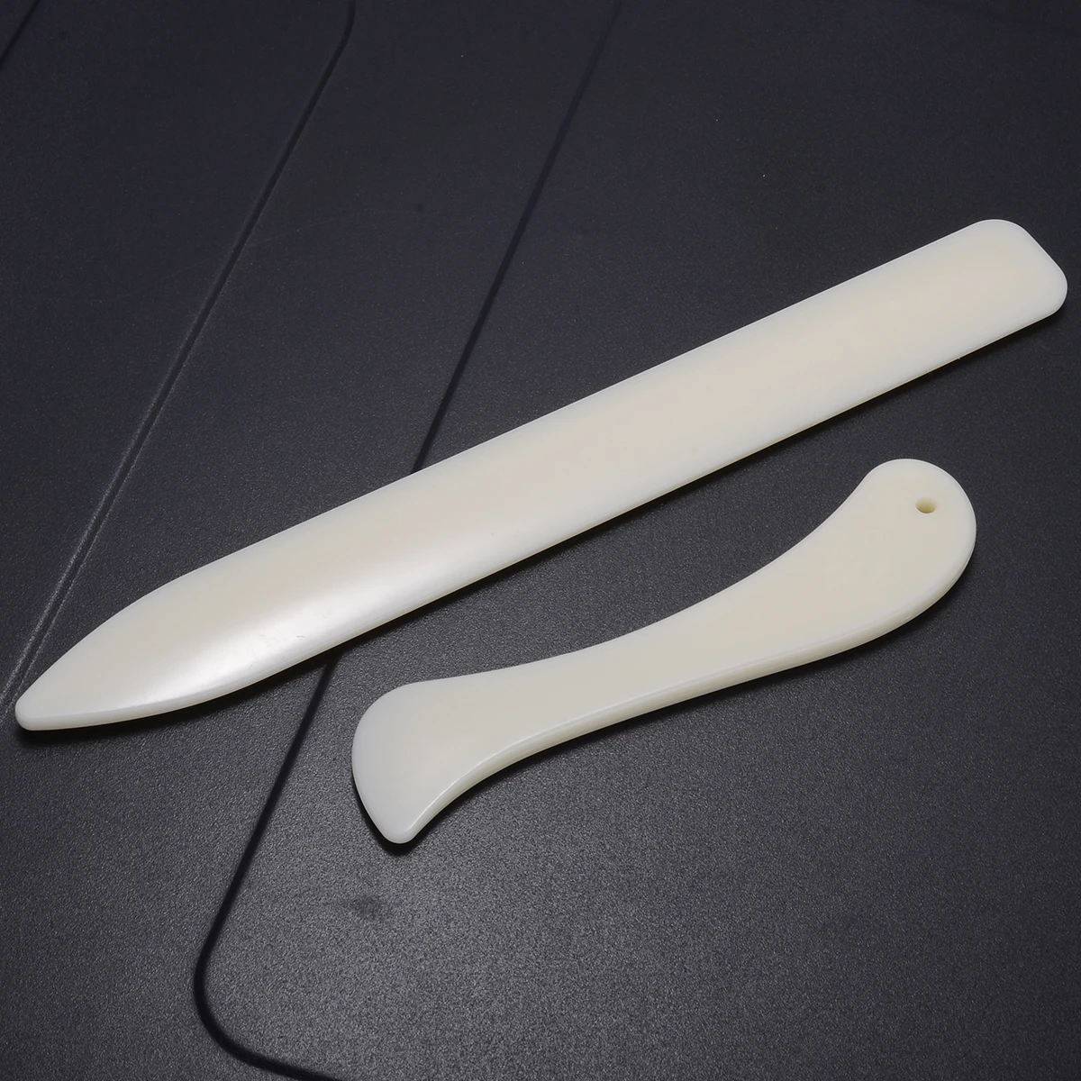 2 Sizes Handmade Leather Craft Trimming Tool Bone Leathercraft Edge Trimmers For Working Cutting DIY Supplies
