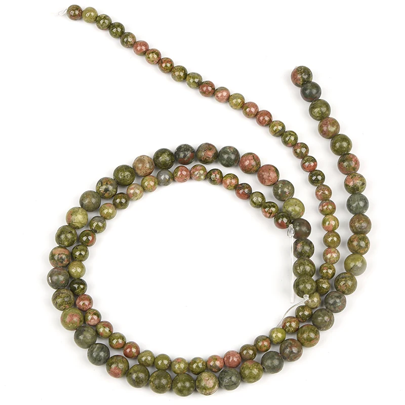 

The loose Beads with Deep brown green Mashup Style add Natural Smoothness 4/6/8/10 MM Natural Green stone Loose beads