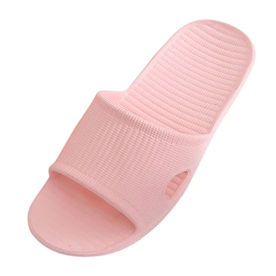 SIKETU/женские Тапочки для ванной; нескользящие домашние тапочки; домашние тапочки в полоску на плоской подошве; Тапочки для ванной; A20 - Цвет: Розовый