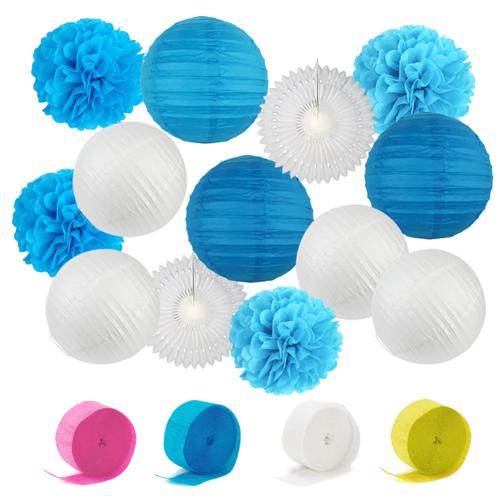 Set of 13 (Blue) Beach-Themed Party Under the Sea Party Decoration Set  Boys Birthday Party Baby Shower 1st Birthday (10)