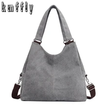 KMFFLY, винтажная Холщовая Сумка на плечо, женские сумки, Женская Ручная сумка, BigTote, повседневная, для отдыха, Bolsos Mujer Hobos Bolsas Feminina