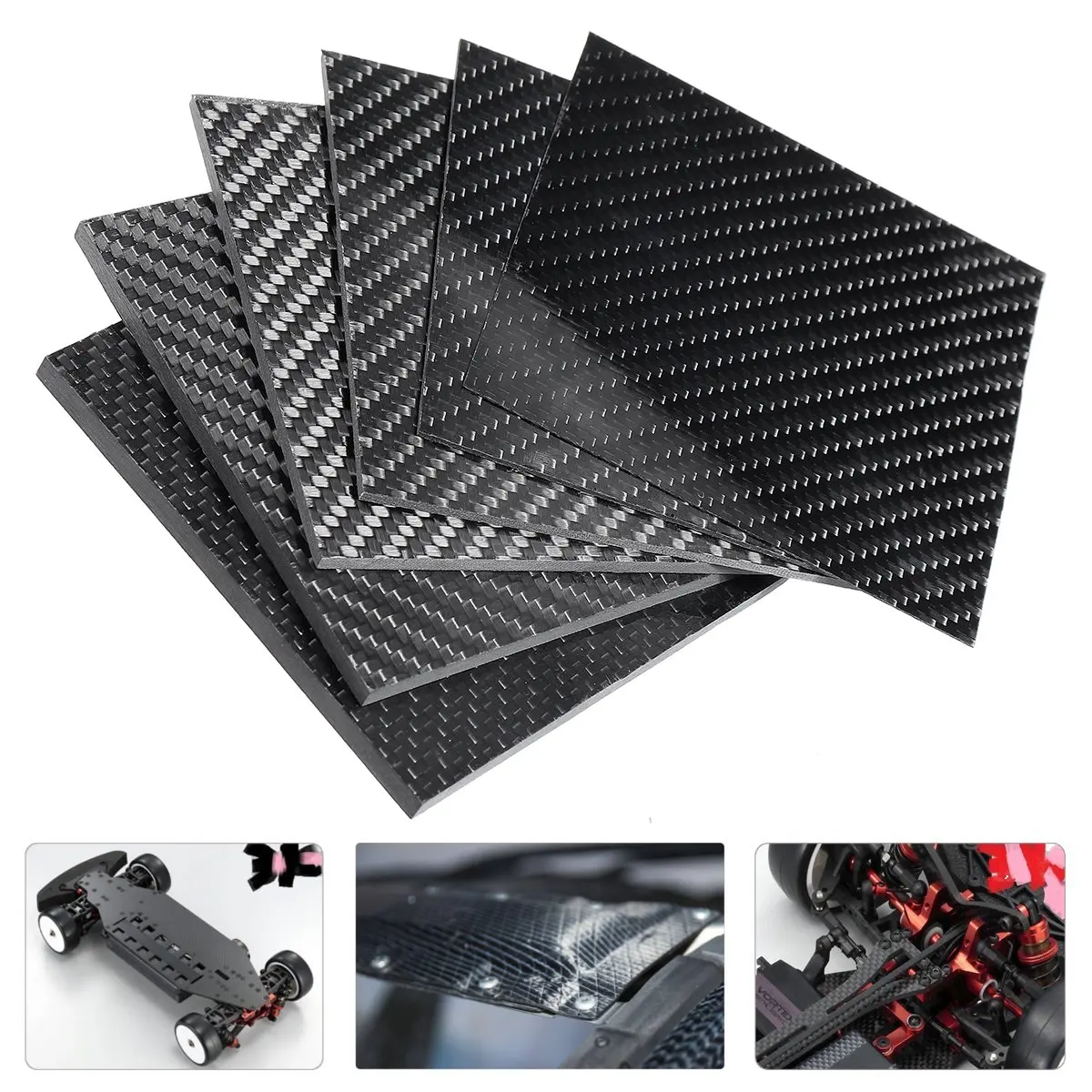 

100X100 mm 3K Glossy Surface Twill Carbon Plate Panel Sheets High Composite Hardness Material Anti-UV Carbon Fiber Board 0.5-5MM