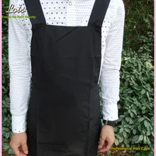 Черный водонепроницаемый салонный фартук для волос, парикмахерская Рабочая Ткань черного цвета, антихимический фартук для парикмахерской