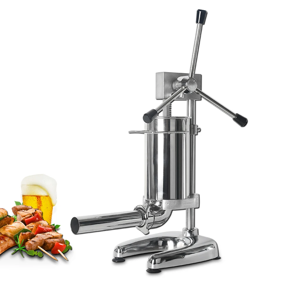 

Manual Sausage Stuffers Food Sausage Filling Machine Vertical Sausage Fillers Stainless Steel Food Processors With 4 Funnel