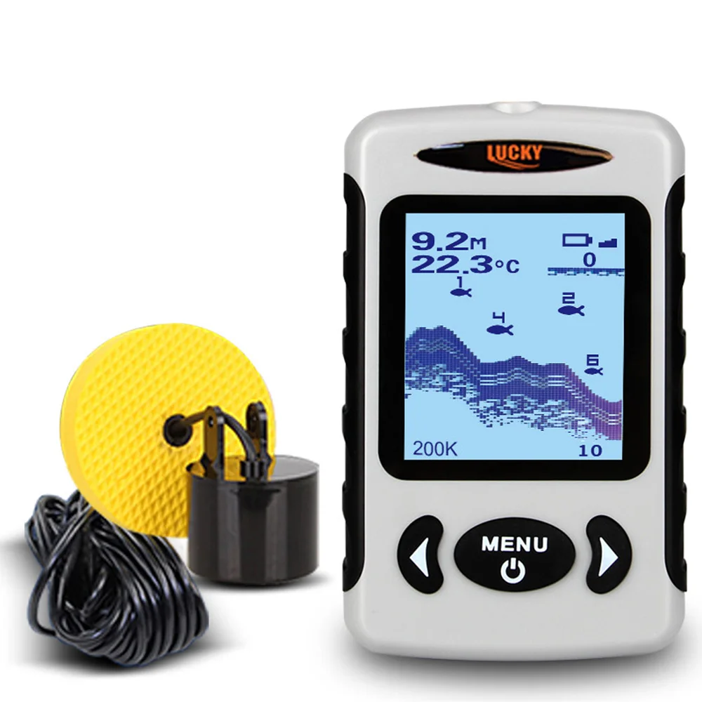 LUCKY FF718D Wired Fish Finder 2.2" LCD Portable200KHz/83KHz Dual Sonar