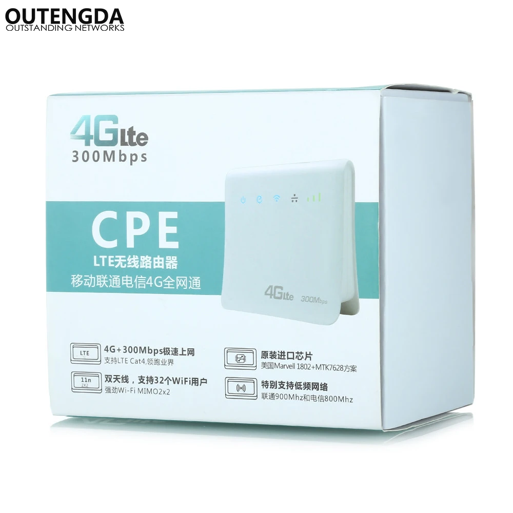 Разблокированный 300 Мбит/с WiFi роутер 4g wifi мобильные LTE роутеры CPE с портом LAN