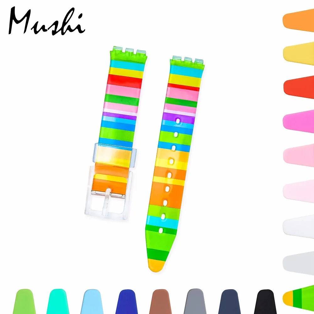 Watch Accessories for Swatch Colorful Strap Silicone Watchband