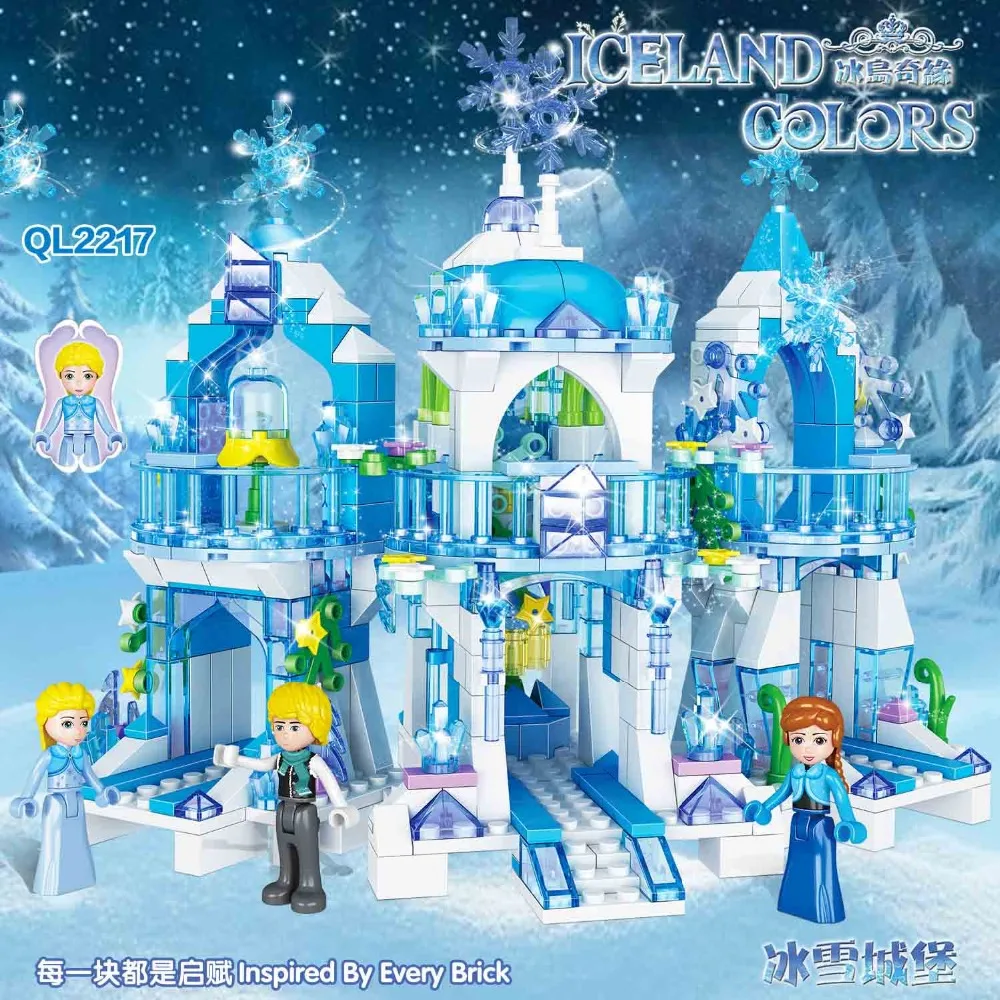 

New Girl Series Ice Snow Princess Castle Elsa Anna Building Blocks Compatible all Brand Friends Enlighten Toys for Children