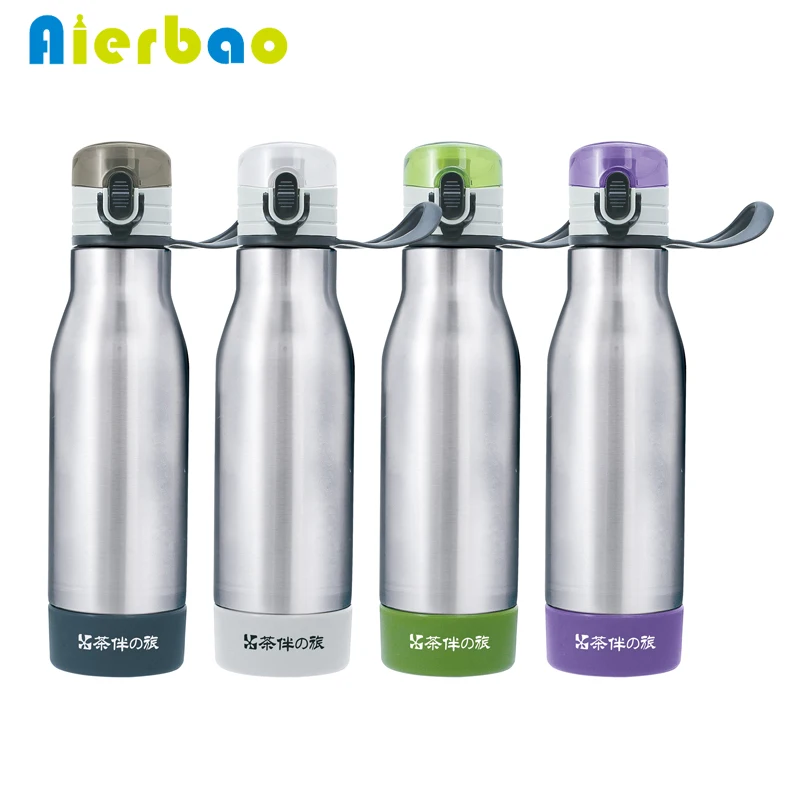 Stainless Steel Vacuum Flasks 400ml Plastic Bottom Thermos Bottle Flow