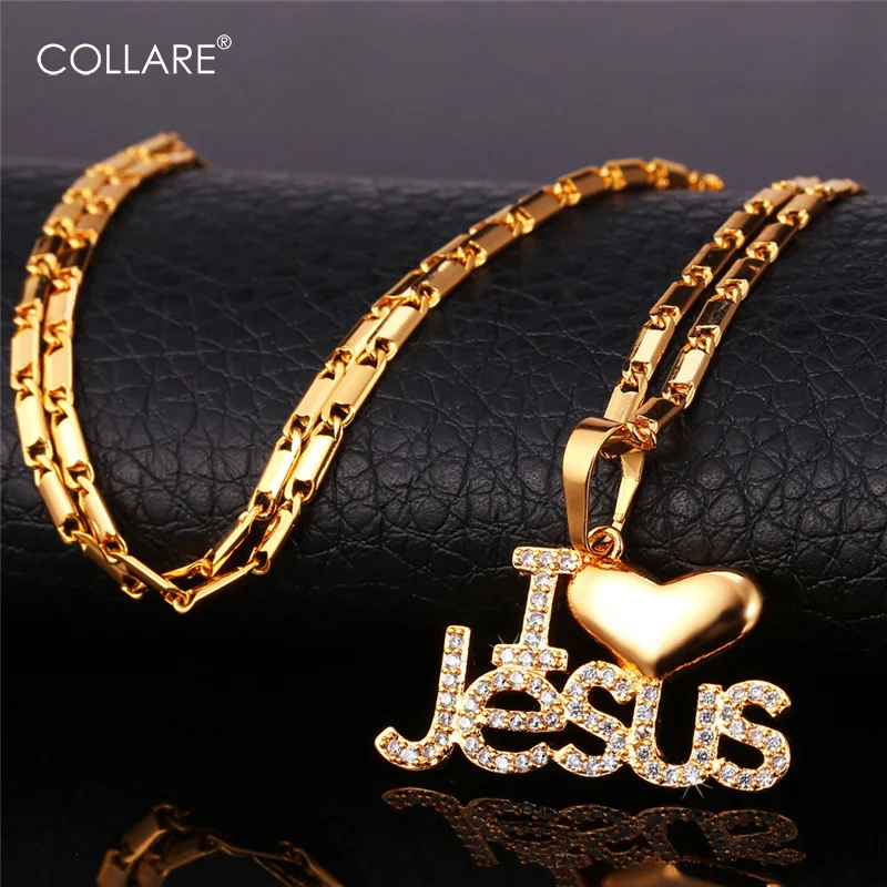 Цепочка с кулоном Я люблю Иисуса фианитом|jesus piece|heart necklacenecklace women |