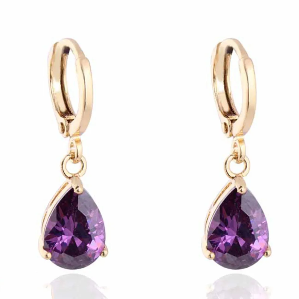 Роскошные женщины 18 К золото emstone PendantEarrings клипсы ну вечеринку свободного покроя