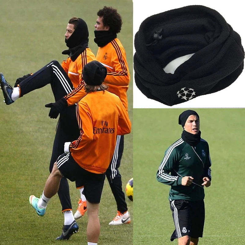 Dual-use Scarf Football Neckerchief Soccer Scarf Outdoor Sports Windproof Multifunctional Fleece Warm Hat 