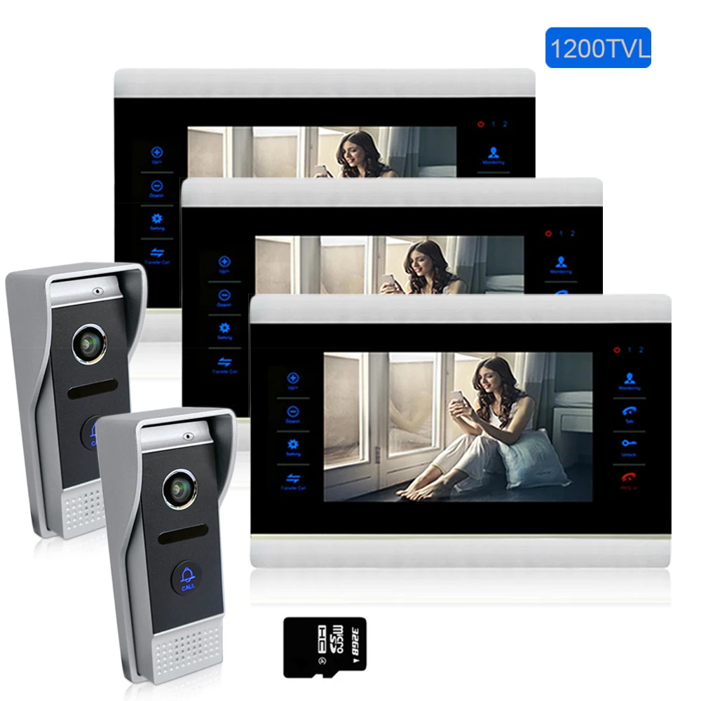 

Homefong 10" TFT Color Video door phone Intercom Doorbell System Kit IR Camera doorphone monitor Speakerphone intercom 1200 TVL