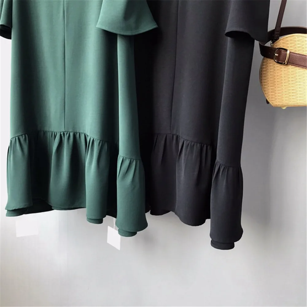 High quality Big Hem Black Summer Dress 2018 Hollow Out Shoulder Casual Dresses For Women Vacation Dress Vestidos All Match 1296 (10)