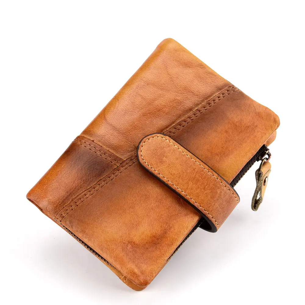 Мужской кошелек из натуральной яловой кожи, высококачественный мужской длинный кошелек, мужской деловой кожаный кошелек, винтажный клатч, сумка на запястье - Цвет: Vintage Yellow