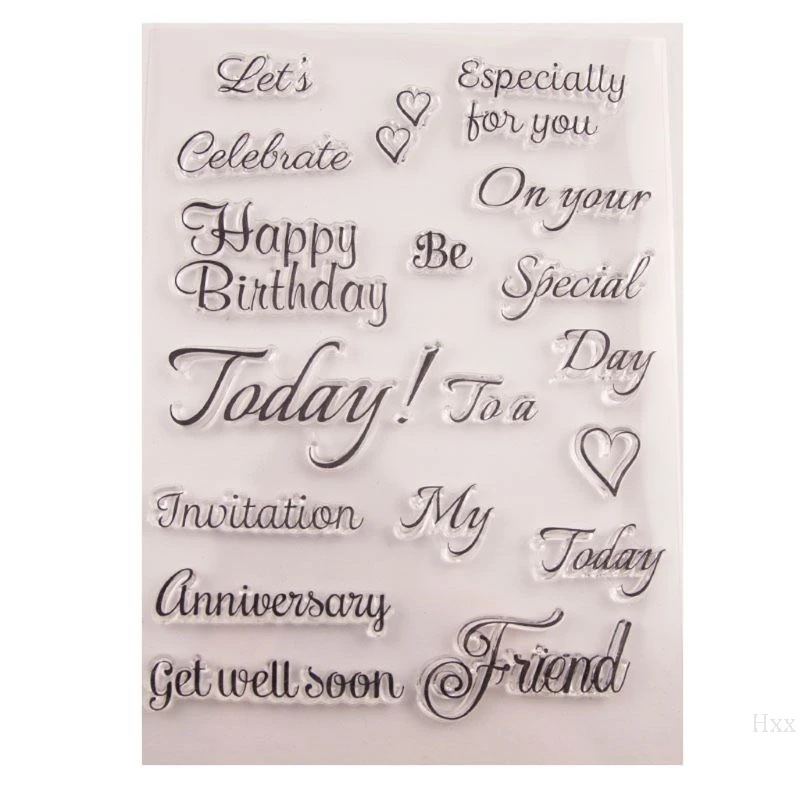 

Happy Birthday Silicone Clear Seal Stamp DIY Scrapbooking Embossing Photo Album Decorative Paper Card Craft Art T1579