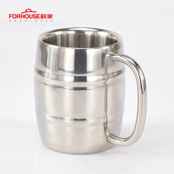 

400ml Stainless Steel Beer Cup Mugs Outdoor Camping Western Tea Coffee Cup With Handle Insulated Portable Water Cup Drinkware