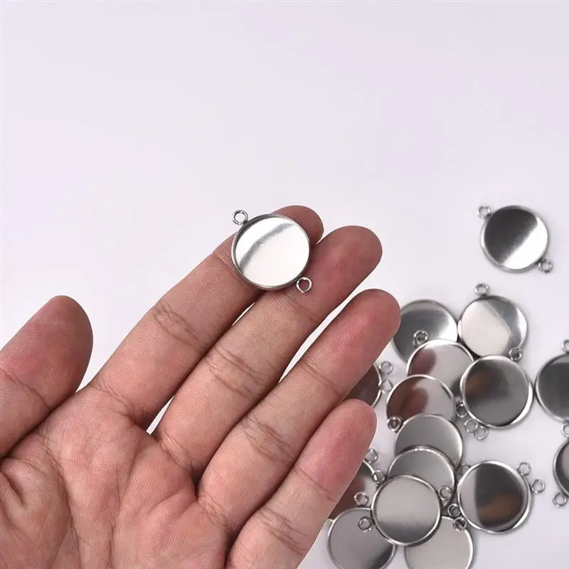 18mm Stainless Steel Connector Setting Cabochon Base Cameo Bezel (4)