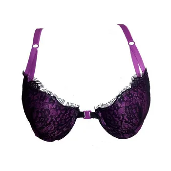 

Free Shipping Women Brassiere Sexy Lace Bras Front Closure Back Bandage Striped Intimates Bras Just For 32B NO.2748