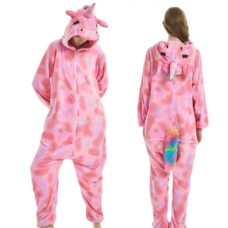 Baratos Conjunto de pijamas cómodos y suaves para mujer con unicornio, ropa de dormir, ropa de dormir, ropa de hogar Unisex para niñas niños ropa de dormir para adultos