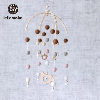 

Let's Make 1pc Wooden Rattles 4-6 months Baby Bed Hanging Rattles Toys Cartoon Animal Bird Leaves Shape Bpa Free Baby Bed Bell