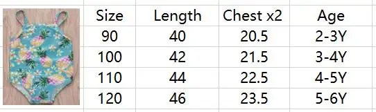 Детский купальный костюм для маленьких девочек, бикини с ананасами, купальный костюм, пляжная одежда, летняя одежда для маленьких девочек