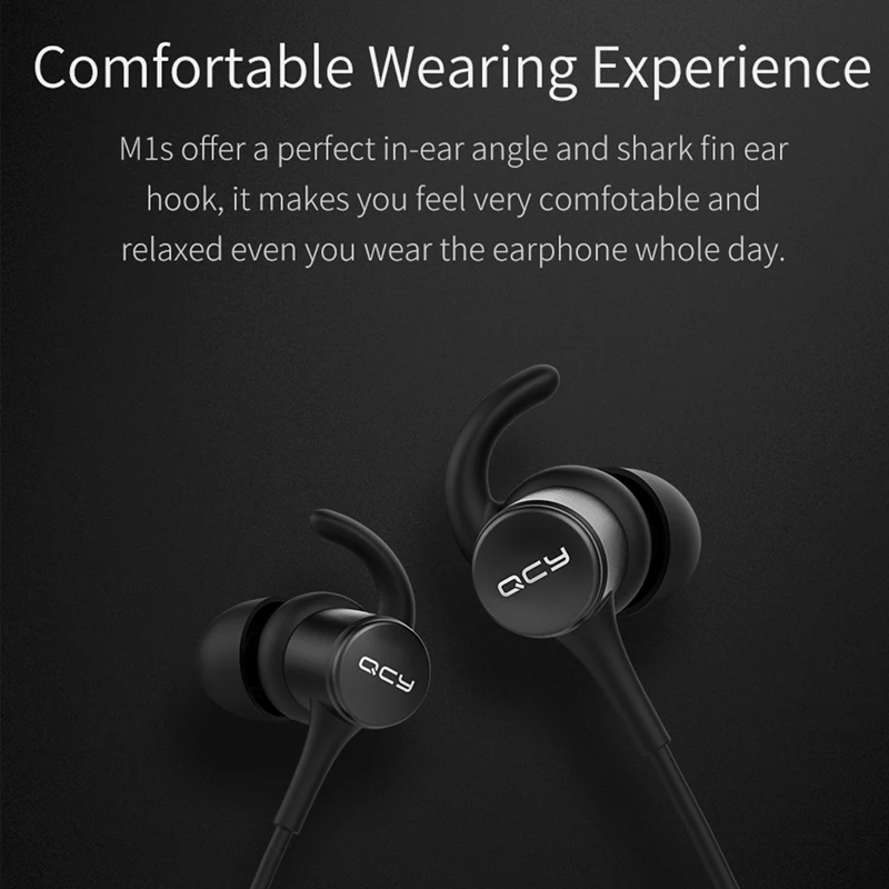 QCY M1S Магнитный V4.2 чип Bluetooth наушники IPX5 rated sweatproof Беспроводные с микрофоном
