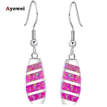 Винтажный дизайн красивые серьги фиолетовый огненный опал Серебро штампованные висячие серьги Модные ювелирные изделия Популярные Онлайн OE261A