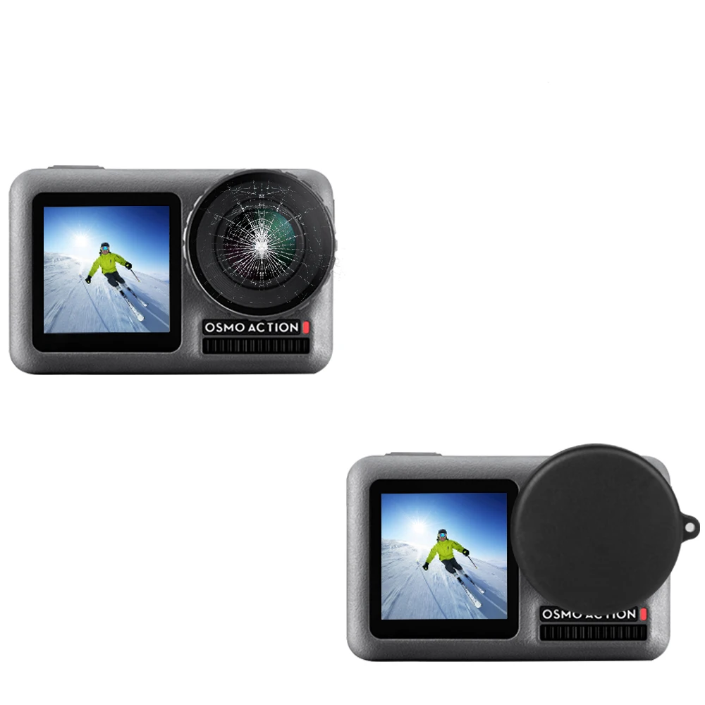 Round Silicone Durable Anti Scratch Protective Case Guard Practical Portable Lens Cap Cover Sports Camera For DJI Osmo Action-8
