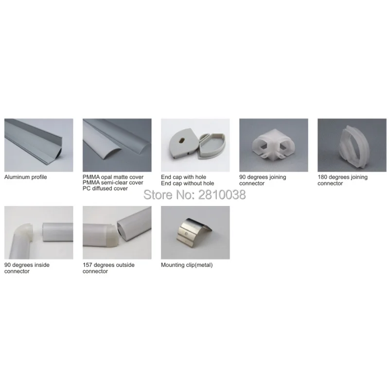 10 X 1M Sets/Lot 60 degree corner Led aluminum profiles and led bar lights for led strip cabinet or wardrobe lights