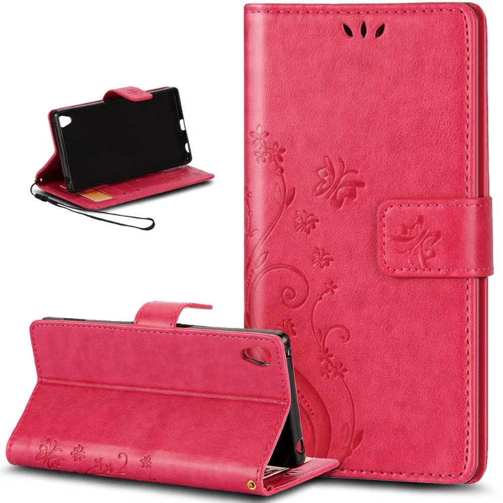 Butterfly Flower Patterned PU Leather Wallet Case Cover For Sony Xperia XZ2 XZ1 Z3 Mimi Z5 E5 XA Z3 Z5 Mini XA1 Phone Capa Coque (13)