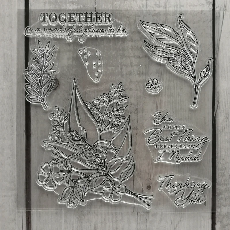 

Flower Together Letter Clear Stamps New 2019 Scrapbooking Rubber Stamp Transparent Silicone card making stempel Template Paper