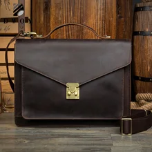 Бренд 1" мужской деловой портфель сумка высокого качества Crazy Horse из натуральной кожи мужской портфель s Офисные Сумки сумки