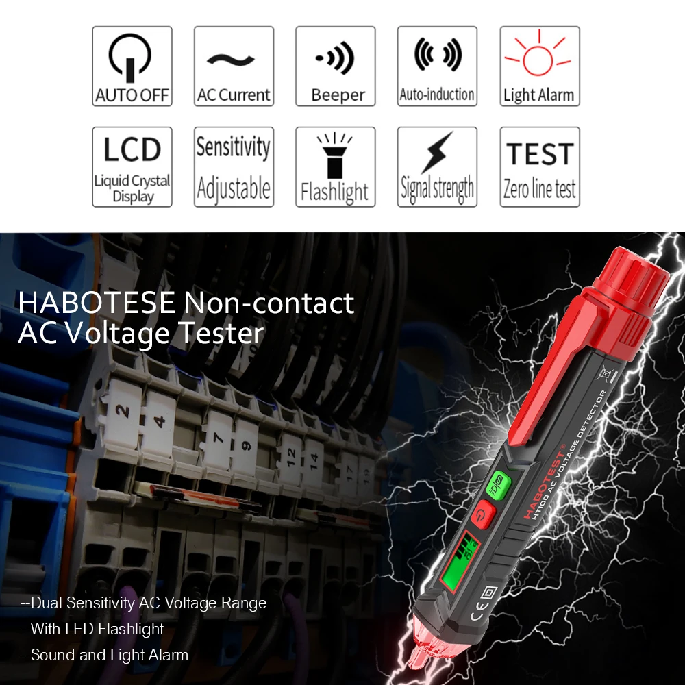 Portable Electric AC Voltage Tester Non-contact Detectors Pen Shaped Tester Meter Volt Current Electric Test