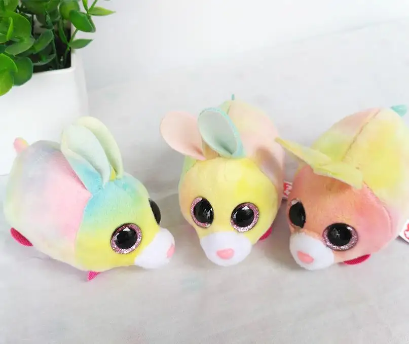 

New TY Teany Tys 3" 8cm Whiz the Multicolor Bunny Collectible Tsum Soft Dolls Plush Toys Children Birthday Christmas Gifts